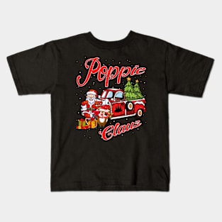 Poppie Claus Santa Car Christmas Funny Awesome Gift Kids T-Shirt